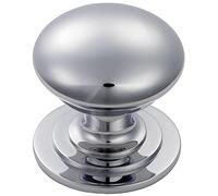Victorian Round Cupboard Door Knob - 32mm Dia - Polished Chrome Cabinet Handle | Small Cupboard Door Knob - Wardrobe Cabinet Pull Handle - Suitable for Lightweight Internal Doors
