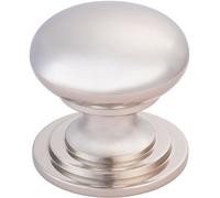 Victorian Round Cupboard Door Knob 38mm Dia Polished Nickel Cabinet Handle