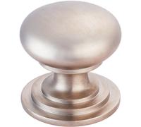 Victorian Round Cupboard Door Knob 38mm Dia Satin Nickel Cabinet Handle