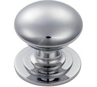 Victorian Round Cupboard Door Knob 42mm Dia Polished Chrome Cabinet Handle