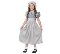 Victorian School Girl Book Day Fancy Dress Costume Poor Girls Maid Age 4-12