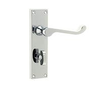 Victorian Scroll Bathroom Door Handles 150 x 40mm Polished Chrome