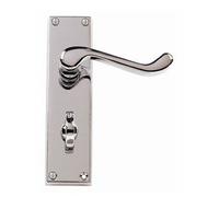 victorian scroll door handle bathroom 150mm x 40mm polished chrome