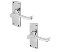 Victorian Scroll Door Handles Lever Latch 118 x 40mm - Polished Chrome Premium Quality (2)
