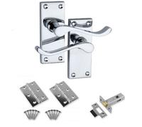 Victorian Scroll Lever Door Handle Pack - Polished Chrome - Handles/hinges/latch/fixings - Designer Levers