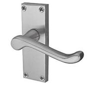 Victorian Scroll Lever Latch Door Handles Satin Chrome 118 x 40mm (2)