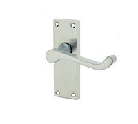 Victorian Scroll Lever Latch Door Handles Satin Chrome 118 x 40mm