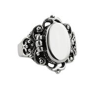 Victorian Scroll Poison Ring - 925 Sterling Silver, Sizes 6-10, Pillbox Ring (6)