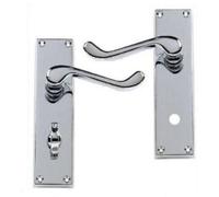 Victorian Scroll Polished Chrome Lever Bathroom WC Door Handles (58224)