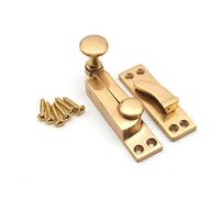 Victorian Sliding Sash Window Catch Quadrant Arm Latch Fastener Brass & Chrome (Polished Brass)