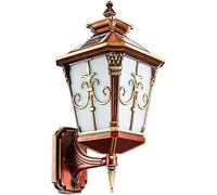 Victorian Solar Wall Lantern - Waterproof LED Sconce with Bronze Finish & d Aents, Dusk to n Outdoor Light for Patio Garden Classic Frosted Glass Design