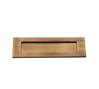Victorian Solid Brass Traditional Sprung 10" or 12" Letter Postal Knocker Plate - Antique (10" x 3" Letter Plate)