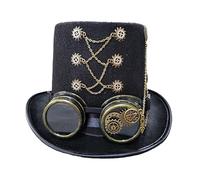 Victorian Steampunk Top Hat With Goggles Vintage Accessories Set For Adult Halloween Dress Up Magician Hat Steampunk With Goggles For Women