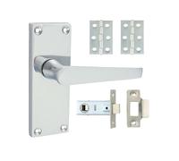 Victorian Straight Latch Door Pack - Polished Chrome Timco Silver One Size