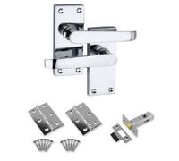 Victorian Straight Lever Door Handle Pack - Polished Chrome - Handles/hinges/latch/fixings - Designer Levers