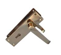 Victorian Straight Lever Latch Internal Lock Door Handles - Brass Plated Door Handles Internal, 150mm x 42mm Back Plate
