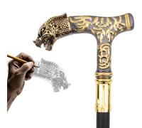 Victorian Style Aluminum Alloy Walking Stick, Black Gold Dragon Head Luxury Pattern Walking Stick, 35.4'' Party Fashion Elegant Cane, Decorative Cosplay Cane
