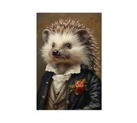Victorian-style Animal Portraits, Dressed-up Animal Prints, Royal Hedgehog Posters,