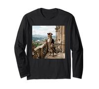 Victorian Style Cat Balcony Portrait Elegant Palace Long Sleeve T-Shirt