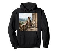 Victorian Style Cat Balcony Portrait Elegant Palace Pullover Hoodie