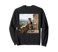 Victorian Style Cat Balcony Portrait Elegant Palace Sweatshirt