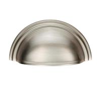 Victorian Style Cup Pull Handle Traditional Drawer and Cabinet Handle Classic Period Furniture Hardware (Satin Nickel)
