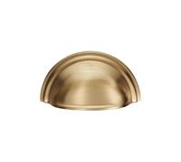 Victorian Style Cup Pull Handle Traditional Drawer and Cabinet Handle Classic Period Furniture Hardware (Satin Brass)