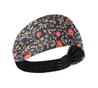 Victorian Style Flowers Moisture Wicking sweat headband Elastic head sweat bands for women for Daily use Yoga tennis Yoga