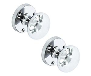 Victorian Style Mortice Round Door Knob Pair in Polished Chrome by Securit