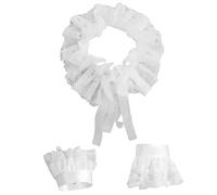 Victorian Styles Detachable Lace Collar And False Sleeve Set With Adjustable Tie Closure For Women Costume Accessories Detachable Shakespearean Collar And Cuffs