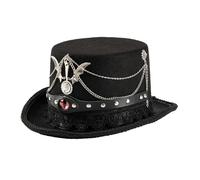 Victorian Styles Gear Embellished Top Hat With Lace Trim Metal Gears Top Hat Punk Fashion Accessories For Adults Men Halloween Party For Men Women