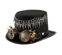 Victorian Tall Hat Adjustable Size Punk Top Hat With Goggles For Halloween Party And Festival Event Dressingup Steampunk Goggles With Rivets