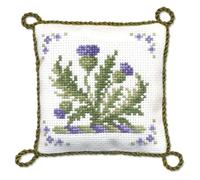 Victorian Thistles Pin Cushion - Cross Stitch Kit