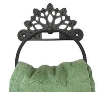 Victorian Towel Ring | Solid Brass | Black 6 inches | Hand Towel Hanger | Round Towel Holder for Bathroom, Toilet,Kitchen Accessories Handmade | Wall Mounted | Napkin Holder