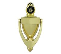 Victorian Urn Door Knocker with Door Viewer, Elegant Gold Front Door Hardware, Classic Design for Home Entrance, Perfect for Enhancing Curb Appeal and Improving Visitor Security