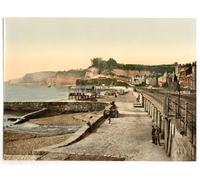 Victorian View from the Station, Dawlish, Devon, England, Large A3 size 41 by 28 cm Canvas Textured Fine Art Paper Photo Print