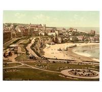 Victorian View of Broadstairs from the gardens, Kent, England, Large A3 size 41 by 28 cm Canvas Textured Fine Art Paper Photo Print