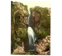 Victorian View of Dyserth Falls, Rhyl, Wales, Large A3 size 41 by 28 cm Canvas Textured Fine Art Paper Photo Print