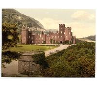 Victorian View of Garron Tower Hotel, County Antrim, Ireland, Large A3 size 41 by 28 cm Canvas Textured Fine Art Paper Photo Print