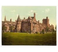 Victorian View of Girton College, Cambridge, England, Large A3 size 41 by 28 cm Canvas Textured Fine Art Paper Photo Print