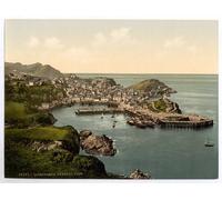 Victorian View of Ilfracombe from Hillsborough, Ilfracombe, Devon, England, Large A3 size 41 by 28 cm Canvas Textured Fine Art Paper Photo Print
