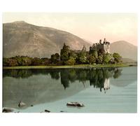 Victorian View of Kilchurn Castle, Loch Awe, Scotland, Large A3 size 41 by 28 cm Canvas Textured Fine Art Paper Photo Print