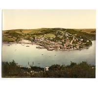 Victorian View of Kingswear, Dartmouth, England, Large A3 size 41 by 28 cm Canvas Textured Fine Art Paper Photo Print