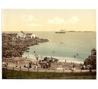 Victorian View of Portrush, County Antrim, Ireland, Large A3 size 41 by 28 cm Canvas Textured Fine Art Paper Photo Print