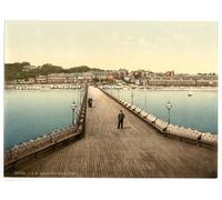 Victorian View of Sandown from the Pier, Isle of Wight, England, Large A3 size 41 by 28 cm Canvas Textured Fine Art Paper Photo Print