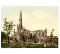 Victorian View of St Mary Redcliffe Church, Bristol, England, Large A3 size 41 by 28 cm Canvas Textured Fine Art Paper Photo Print