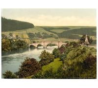 Victorian View of the Bridge, Aberfeldy, Scotland, Large A3 size 41 by 28 cm Canvas Textured Fine Art Paper Photo Print