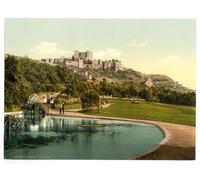 Victorian View of the Castle from the Park, Dover, Kent, England, Large A3 size 41 by 28 cm Canvas Textured Fine Art Paper Photo Print
