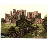 Victorian View of the Castle, Kenilworth, Channel Islands, England, Large A3 size 41 by 28 cm Canvas Textured Fine Art Paper Photo Print