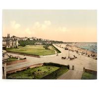 Victorian View of the Esplanade, Exmouth, Devon, England, Large A3 size 41 by 28 cm Canvas Textured Fine Art Paper Photo Print